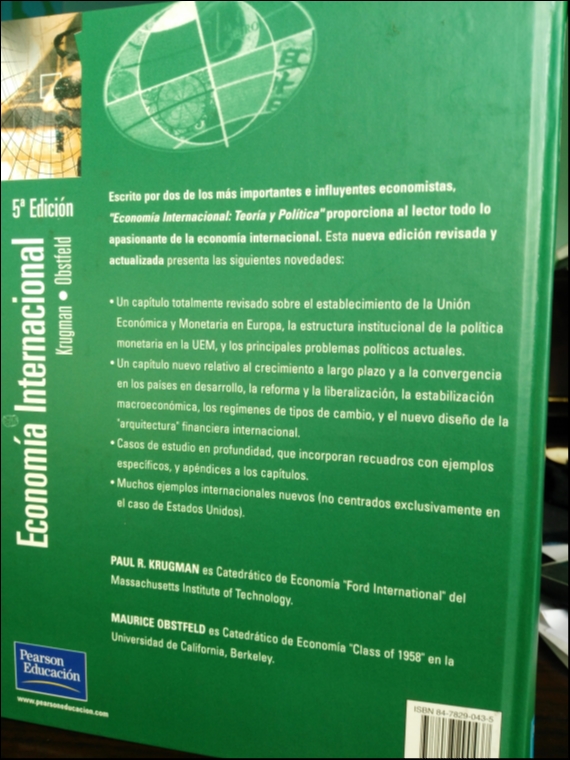 Economía internacional. Teoría y Política. P.R. KRUGMAN (Premio Nobel), M. OBSTFELD. 5a. Edición.