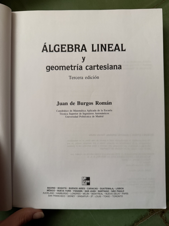Álgebra lineal y geometría cartesiana